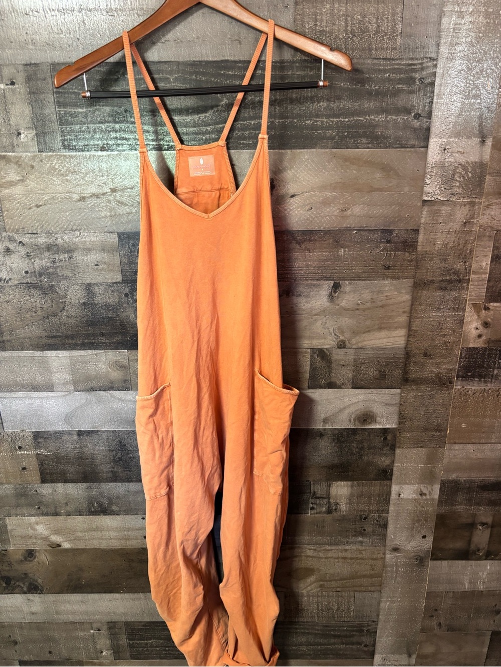 FP Movement by Free People Orange Relaxed-Strap Jumpsuit Small